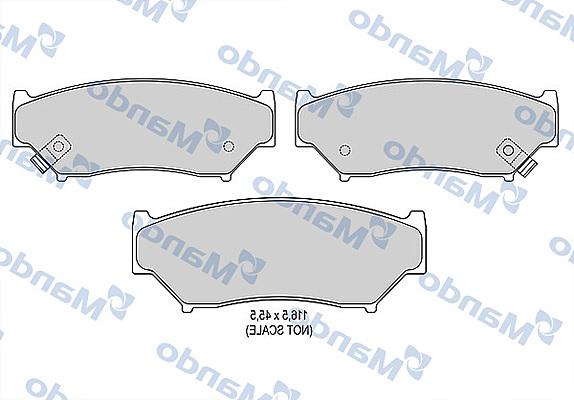 Mando MBF015831 - Комплект спирачно феродо, дискови спирачки vvparts.bg