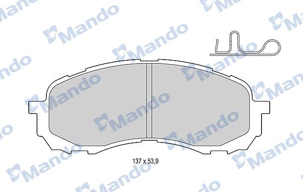 Mando MBF015828 - Комплект спирачно феродо, дискови спирачки vvparts.bg