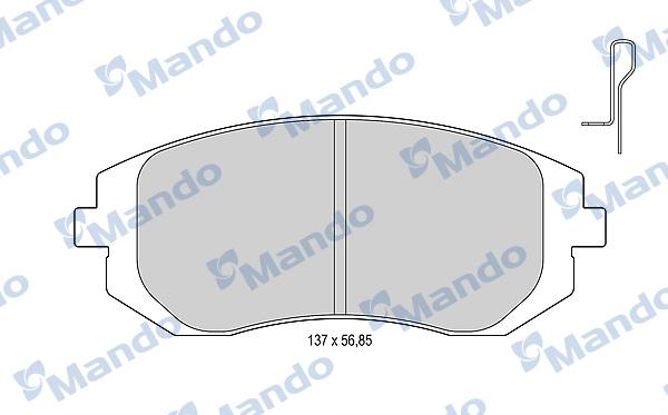 Mando MBF015829 - Комплект спирачно феродо, дискови спирачки vvparts.bg