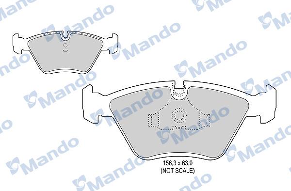 Mando MBF015398 - Комплект спирачно феродо, дискови спирачки vvparts.bg