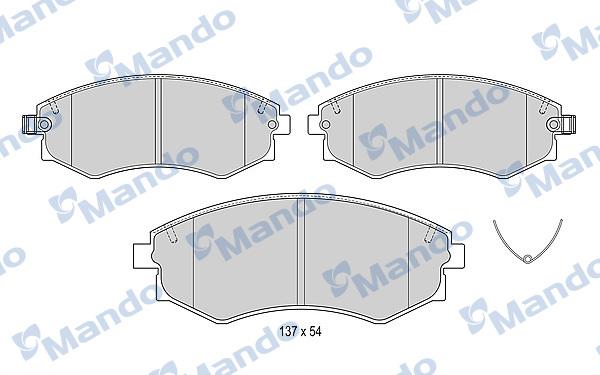 Mando MBF015307 - Комплект спирачно феродо, дискови спирачки vvparts.bg