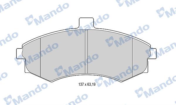 Mando MBF015313 - Комплект спирачно феродо, дискови спирачки vvparts.bg