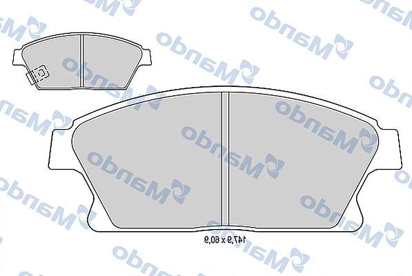 Mando MBF015334 - Комплект спирачно феродо, дискови спирачки vvparts.bg