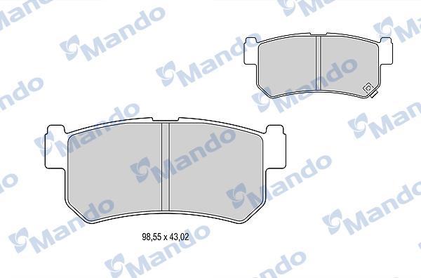 Mando MBF015336 - Комплект спирачно феродо, дискови спирачки vvparts.bg