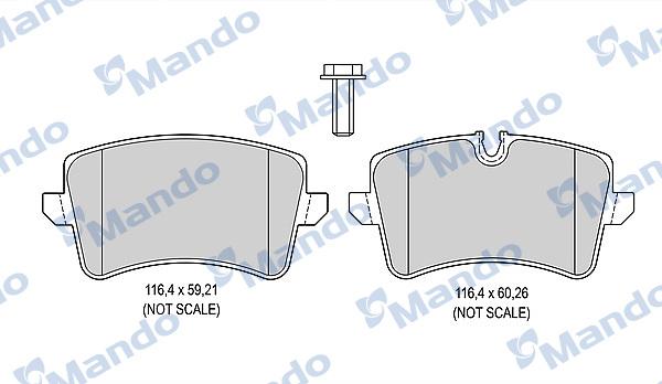 Mando MBF015384 - Комплект спирачно феродо, дискови спирачки vvparts.bg