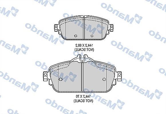 Mando MBF015293 - Комплект спирачно феродо, дискови спирачки vvparts.bg