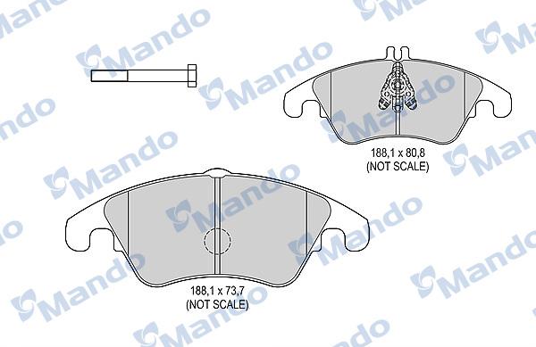 Mando MBF015525 - Комплект спирачно феродо, дискови спирачки vvparts.bg