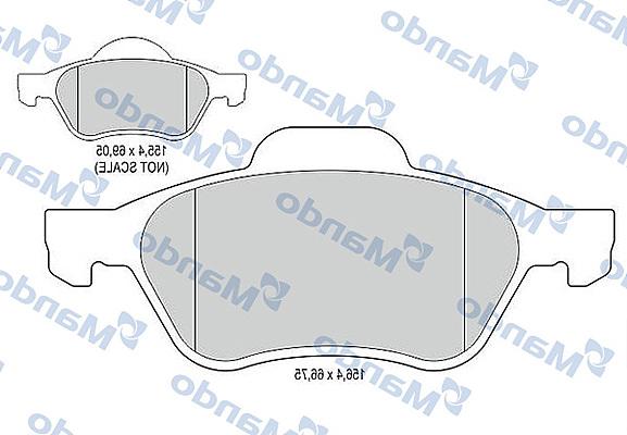 Mando MBF015242 - Комплект спирачно феродо, дискови спирачки vvparts.bg