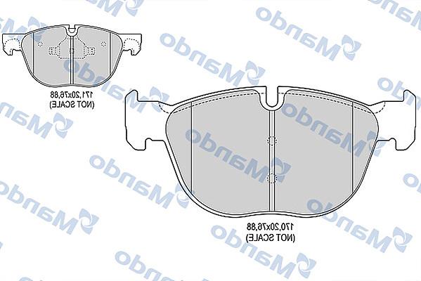 Mando MBF015256 - Комплект спирачно феродо, дискови спирачки vvparts.bg