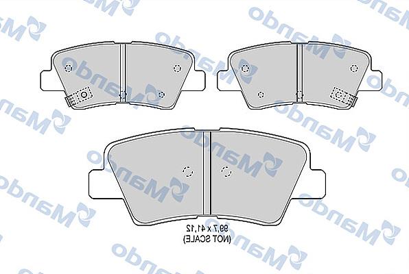 Mando MBF015263 - Комплект спирачно феродо, дискови спирачки vvparts.bg