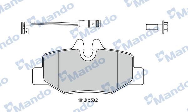 Mando MBF015209 - Комплект спирачно феродо, дискови спирачки vvparts.bg