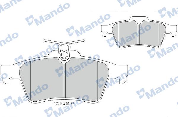 Mando MBF015203 - Комплект спирачно феродо, дискови спирачки vvparts.bg