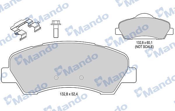 Mando MBF015283 - Комплект спирачно феродо, дискови спирачки vvparts.bg