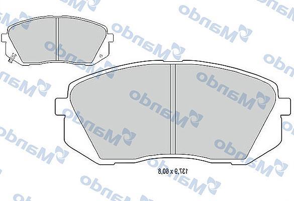 Mando MBF015235 - Комплект спирачно феродо, дискови спирачки vvparts.bg