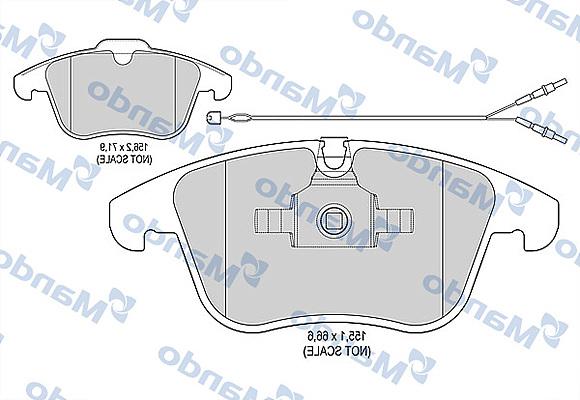 Mando MBF015226 - Комплект спирачно феродо, дискови спирачки vvparts.bg