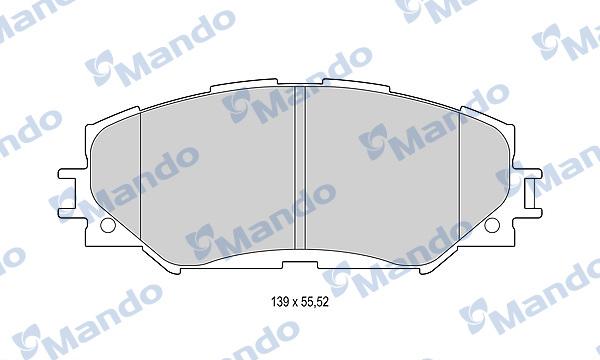 Mando MBF015222 - Комплект спирачно феродо, дискови спирачки vvparts.bg