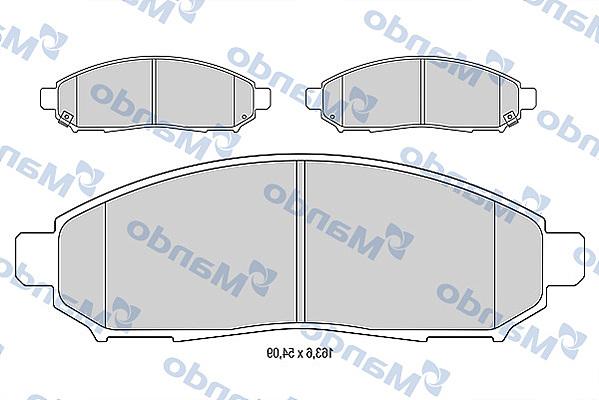 Mando MBF015746 - Комплект спирачно феродо, дискови спирачки vvparts.bg