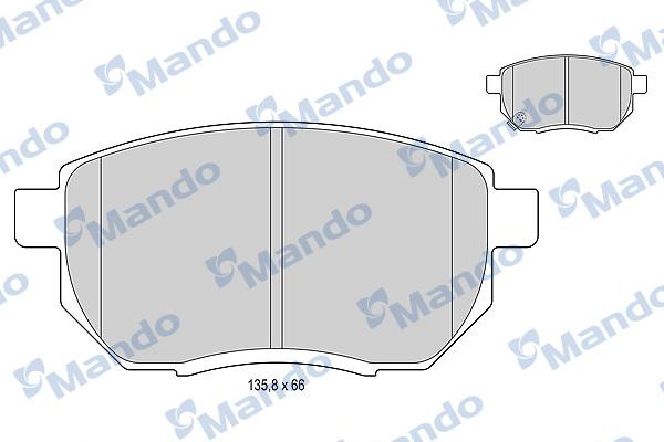 Mando MBF015748 - Комплект спирачно феродо, дискови спирачки vvparts.bg