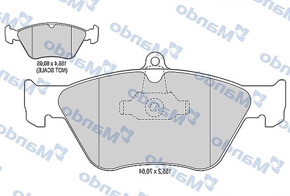 Mando MBF015757 - Комплект спирачно феродо, дискови спирачки vvparts.bg