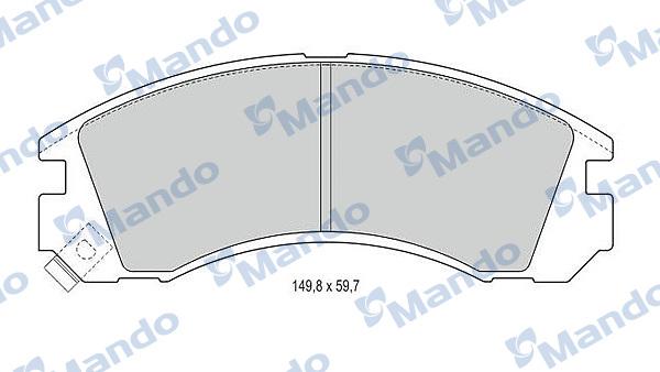 Mando MBF015708 - Комплект спирачно феродо, дискови спирачки vvparts.bg