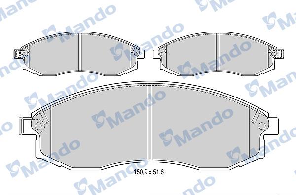Mando MBF015702 - Комплект спирачно феродо, дискови спирачки vvparts.bg