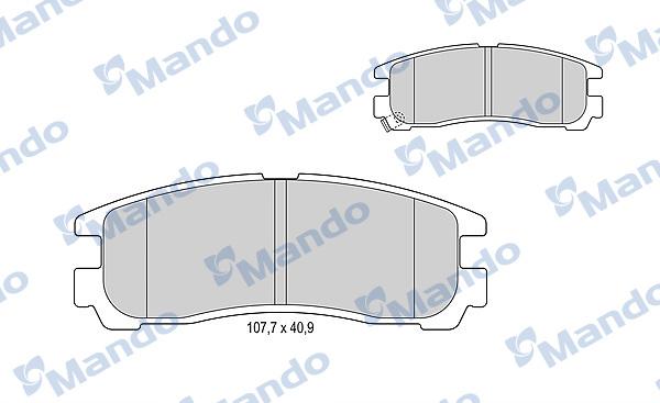 Mando MBF015707 - Комплект спирачно феродо, дискови спирачки vvparts.bg