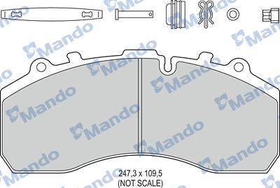 Mando MBF016094 - Комплект спирачно феродо, дискови спирачки vvparts.bg