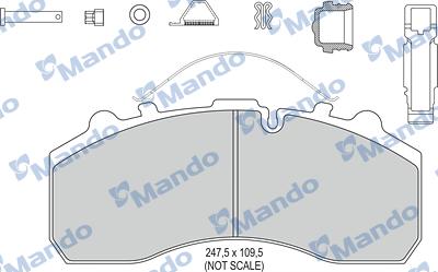 Mando MBF016096 - Комплект спирачно феродо, дискови спирачки vvparts.bg