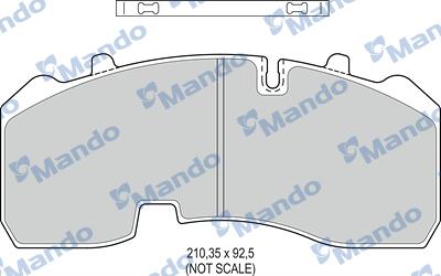 Mando MBF016098 - Комплект спирачно феродо, дискови спирачки vvparts.bg