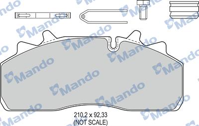 Mando MBF016069 - Комплект спирачно феродо, дискови спирачки vvparts.bg