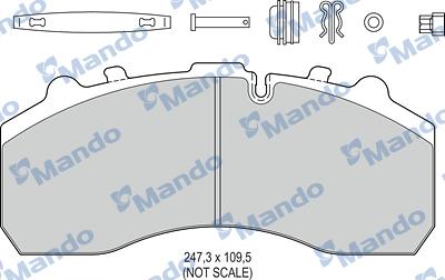 Mando MBF016061 - Комплект спирачно феродо, дискови спирачки vvparts.bg