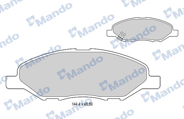 Mando MBF016005 - Комплект спирачно феродо, дискови спирачки vvparts.bg