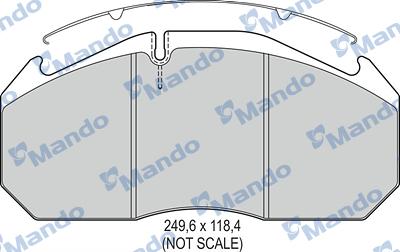 Mando MBF016087 - Комплект спирачно феродо, дискови спирачки vvparts.bg