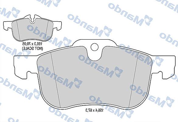 Mando MBF016023 - Комплект спирачно феродо, дискови спирачки vvparts.bg