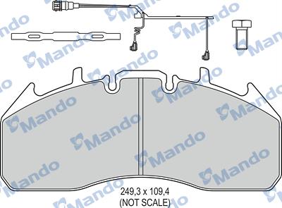 Mando MBF016074 - Комплект спирачно феродо, дискови спирачки vvparts.bg