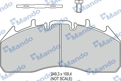 Mando MBF016110 - Комплект спирачно феродо, дискови спирачки vvparts.bg