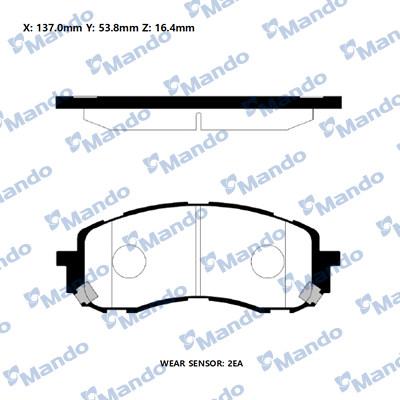 Mando RMPB01NS - Комплект спирачно феродо, дискови спирачки vvparts.bg