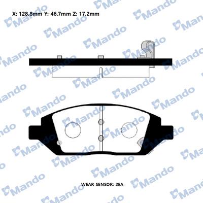 Mando RMPD39 - Комплект спирачно феродо, дискови спирачки vvparts.bg