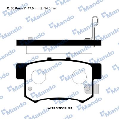 Mando RMPD33NS - Комплект спирачно феродо, дискови спирачки vvparts.bg