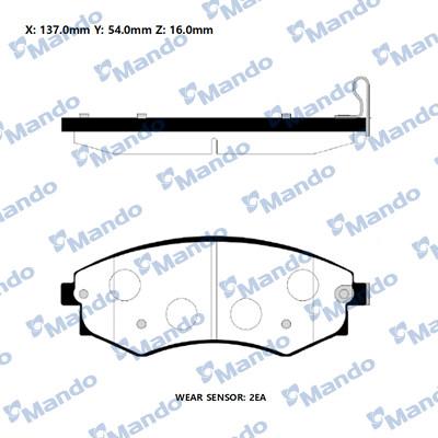 Mando RMPD20NS - Комплект спирачно феродо, дискови спирачки vvparts.bg