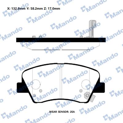 Mando RMPH46NS - Комплект спирачно феродо, дискови спирачки vvparts.bg