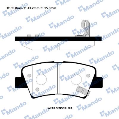 Mando RMPH59NS - Комплект спирачно феродо, дискови спирачки vvparts.bg