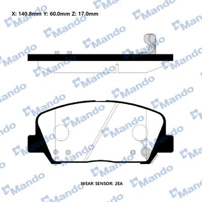 Mando RMPH61 - Комплект спирачно феродо, дискови спирачки vvparts.bg