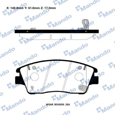 Mando RMPH63NS - Комплект спирачно феродо, дискови спирачки vvparts.bg