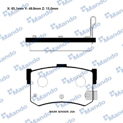 Mando RMPH15NS - Комплект спирачно феродо, дискови спирачки vvparts.bg