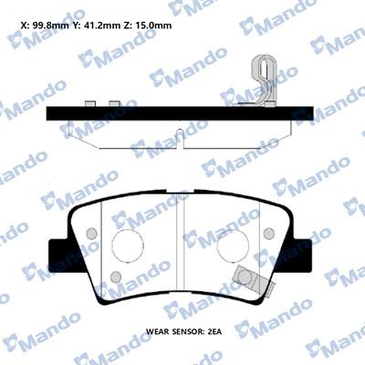 Mando RMPH39NS - Комплект спирачно феродо, дискови спирачки vvparts.bg