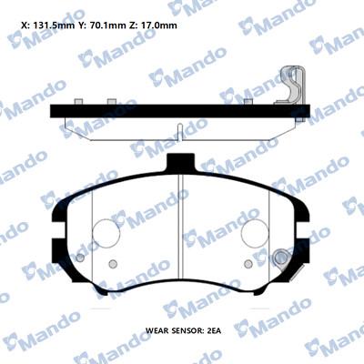 Mando RMPH36NS - Комплект спирачно феродо, дискови спирачки vvparts.bg