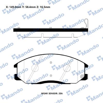 Mando RMPH31NS - Комплект спирачно феродо, дискови спирачки vvparts.bg