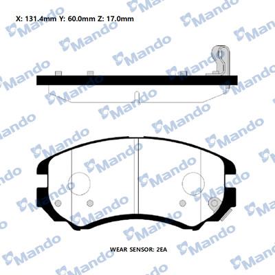 Mando RMPH23NS - Комплект спирачно феродо, дискови спирачки vvparts.bg