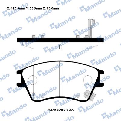 Mando RMPH22NS - Комплект спирачно феродо, дискови спирачки vvparts.bg